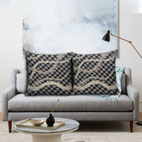 Black Aloha Hawaii Shell Lei Pillow Cover Palaka Hebrew Cone Honey Cowrie Elegant Curves - Polynesian Pride