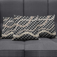 Black Aloha Hawaii Shell Lei Pillow Cover Palaka Hebrew Cone Honey Cowrie Elegant Curves - Polynesian Pride