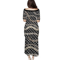 Black Aloha Hawaii Shell Lei Puletasi Palaka Hebrew Cone Honey Cowrie Elegant Curves - Polynesian Pride