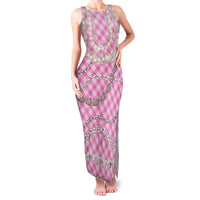 Pink Aloha Hawaii Shell Lei Family Matching Tank Maxi Dress and Hawaiian Shirt Palaka Hebrew Cone Honey Cowrie Elegant Curves LT14 Mom's Dress Pink - Polynesian Pride