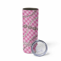 Pink Aloha Hawaii Shell Lei Skinny Tumbler Palaka Hebrew Cone Honey Cowrie Elegant Curves LT14 - Polynesian Pride