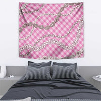 Pink Aloha Hawaii Shell Lei Tapestry Palaka Hebrew Cone Honey Cowrie Elegant Curves - Polynesian Pride