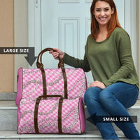 Pink Aloha Hawaii Shell Lei Travel Bag Palaka Hebrew Cone Honey Cowrie Elegant Curves - Polynesian Pride