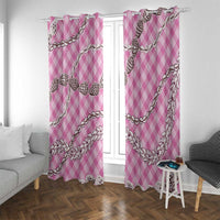 Pink Aloha Hawaii Shell Lei Window Curtain Palaka Hebrew Cone Honey Cowrie Elegant Curves - Polynesian Pride