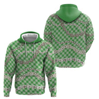 Green Aloha Hawaii Shell Lei Hoodie Palaka Hebrew Cone Honey Cowrie Elegant Curves - Polynesian Pride