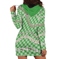 Green Aloha Hawaii Shell Lei Hoodie Dress Palaka Hebrew Cone Honey Cowrie Elegant Curves LT14 - Polynesian Pride