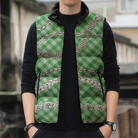 Green Aloha Hawaii Shell Lei Sleeveless Puffer Jacket Palaka Hebrew Cone Honey Cowrie Elegant Curves - Polynesian Pride