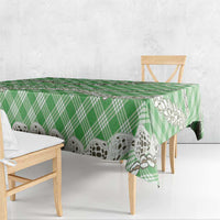 Green Aloha Hawaii Shell Lei Tablecloth Palaka Hebrew Cone Honey Cowrie Elegant Curves - Polynesian Pride