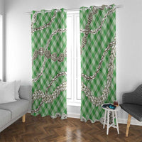 Green Aloha Hawaii Shell Lei Window Curtain Palaka Hebrew Cone Honey Cowrie Elegant Curves - Polynesian Pride