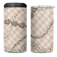 Beige Aloha Hawaii Shell Lei 4 in 1 Can Cooler Tumbler Palaka Hebrew Cone Honey Cowrie Elegant Curves LT14 One Size: 16 oz Beige - Polynesian Pride
