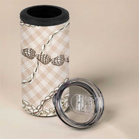 Beige Aloha Hawaii Shell Lei 4 in 1 Can Cooler Tumbler Palaka Hebrew Cone Honey Cowrie Elegant Curves LT14 - Polynesian Pride