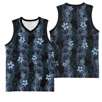 Purple Paradise Hawaii Shell Lei Basketball Jersey Hawaiian Sunrise Shell Hebrew Cone Plumeria - Polynesian Pride