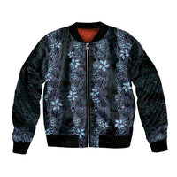 Purple Paradise Hawaii Shell Lei Bomber Jacket Hawaiian Sunrise Shell Hebrew Cone Plumeria - Polynesian Pride