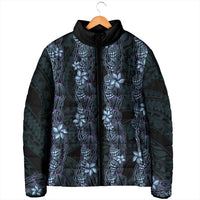 Purple Paradise Hawaii Shell Lei Padded Jacket Hawaiian Sunrise Shell Hebrew Cone Plumeria - Polynesian Pride