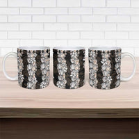 Black and Beige Hawaii Shell Lei Ceramic Mug Hawaiian Sunrise Shell Hebrew Cone Plumeria LT14 - Polynesian Pride