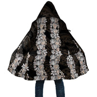 Black and Beige Hawaii Shell Lei Cloak Hawaiian Sunrise Shell Hebrew Cone Plumeria - Polynesian Pride