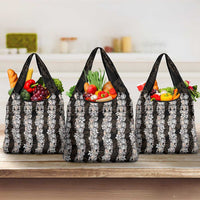 Black and Beige Hawaii Shell Lei Grocery Bag Hawaiian Sunrise Shell Hebrew Cone Plumeria - Polynesian Pride