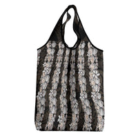 Black and Beige Hawaii Shell Lei Grocery Bag Hawaiian Sunrise Shell Hebrew Cone Plumeria - Polynesian Pride