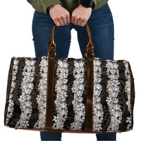 Black and Beige Hawaii Shell Lei Travel Bag Hawaiian Sunrise Shell Hebrew Cone Plumeria - Polynesian Pride