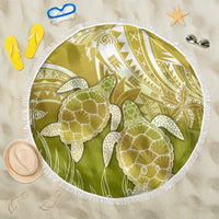 Polynesia Sea Turtle Beach Blanket Happy Valentine Day Polynesian - Gold LT14 One Size 150cm Gold - Polynesian Pride