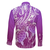 Polynesia Valentine Day Family Matching Short Sleeve Bodycon Dress and Hawaiian Shirt Polynesian Sea Turtle Purple Version LT14 - Polynesian Pride