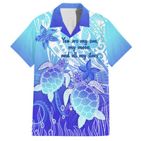Polynesia Valentine Day Family Matching Off Shoulder Long Sleeve Dress and Hawaiian Shirt Polynesian Sea Turtle Turquoise Version LT14 Dad's Shirt - Short Sleeve Turquoise - Polynesian Pride