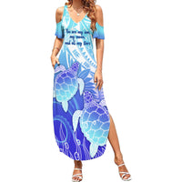 Polynesia Valentine Day Family Matching Summer Maxi Dress and Hawaiian Shirt Polynesian Sea Turtle Turquoise Version LT14 Mom's Dress Turquoise - Polynesian Pride