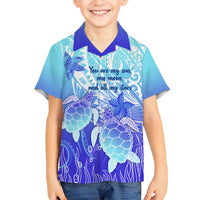 Polynesia Valentine Day Family Matching Tank Maxi Dress and Hawaiian Shirt Polynesian Sea Turtle Turquoise Version LT14 Son's Shirt Turquoise - Polynesian Pride