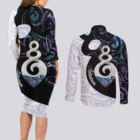 Aotearoa Pikorua Couples Matching Long Sleeve Bodycon Dress and Long Sleeve Button Shirt NZ Twist - Bond And Love LT14 - Polynesian Pride