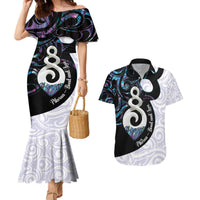 Aotearoa Pikorua Couples Matching Mermaid Dress and Hawaiian Shirt NZ Twist - Bond And Love LT14 White - Polynesian Pride
