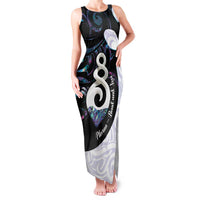 Aotearoa Pikorua Family Matching Tank Maxi Dress and Hawaiian Shirt NZ Twist - Bond And Love LT14 Mom's Dress White - Polynesian Pride