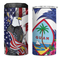 United States Guam 4 in 1 Can Cooler Tumbler USA Eagle Guahan Seal Bougainvillea LT14 One Size: 16 oz Blue - Polynesian Pride