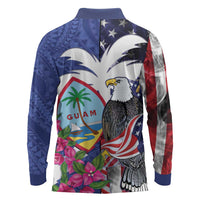 United States Guam Long Sleeve Polo Shirt USA Eagle Guahan Seal Bougainvillea LT14 - Polynesian Pride