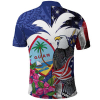 United States Guam Polo Shirt USA Eagle Guahan Seal Bougainvillea - Polynesian Pride