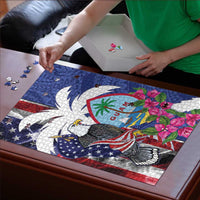 United States Guam Puzzle USA Eagle Guahan Seal Bougainvillea - Polynesian Pride
