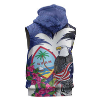 United States Guam Sleeveless Zip Hoodie USA Eagle Guahan Seal Bougainvillea LT14 - Polynesian Pride