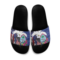 United States Guam Slide Sandals USA Eagle Guahan Seal Bougainvillea - Polynesian Pride
