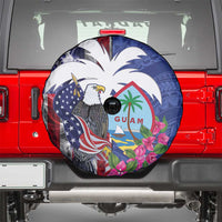 United States Guam Spare Tire Cover USA Eagle Guahan Seal Bougainvillea LT14 - Polynesian Pride