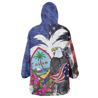 United States Guam Wearable Blanket Hoodie USA Eagle Guahan Seal Bougainvillea LT14 - Polynesian Pride