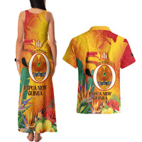 Papua New Guinea Independence Day Couples Matching Tank Maxi Dress and Hawaiian Shirt 50th Anniversary Unity in Diversity LT14 - Polynesian Pride