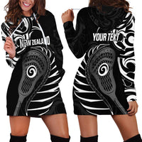 Personalised New Zealand Silver Fern Lacrosse Hoodie Dress Aotearoa Maori Pattern LT14 - Polynesian Pride