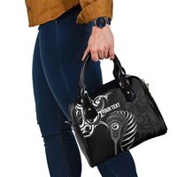 Personalised New Zealand Silver Fern Lacrosse Shoulder Handbag Aotearoa Maori Pattern