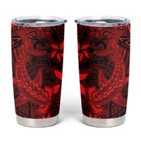 Polynesian Tumbler Cup Red Hawaiian Tribal Hammerhead Shark