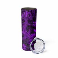 Polynesian Skinny Tumbler Purple Hawaiian Tribal Hammerhead Shark LT14 - Polynesian Pride
