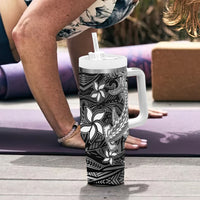 Polynesian Tumbler With Handle Black Hawaiian Tribal Hammerhead Shark