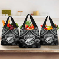 Custom New Zealand Silver Fern Rugby Grocery Bag All Black Since 1892 Aotearoa Moko Maori LT14 3-pack One Size Black - Polynesian Pride