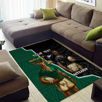 Personalised New Zealand And South Africa Rugby Area Rug 2024 All Black Springboks Mascots Together LT14 - Polynesian Pride