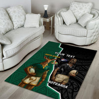 Personalised New Zealand And South Africa Rugby Area Rug 2024 All Black Springboks Mascots Together LT14 - Polynesian Pride