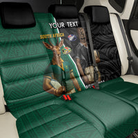 Personalised New Zealand And South Africa Rugby Back Car Seat Cover 2024 All Black Springboks Mascots Together LT14 - Polynesian Pride