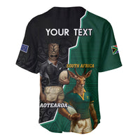 Personalised New Zealand And South Africa Rugby Baseball Jersey 2024 All Black Springboks Mascots Together LT14 - Polynesian Pride
